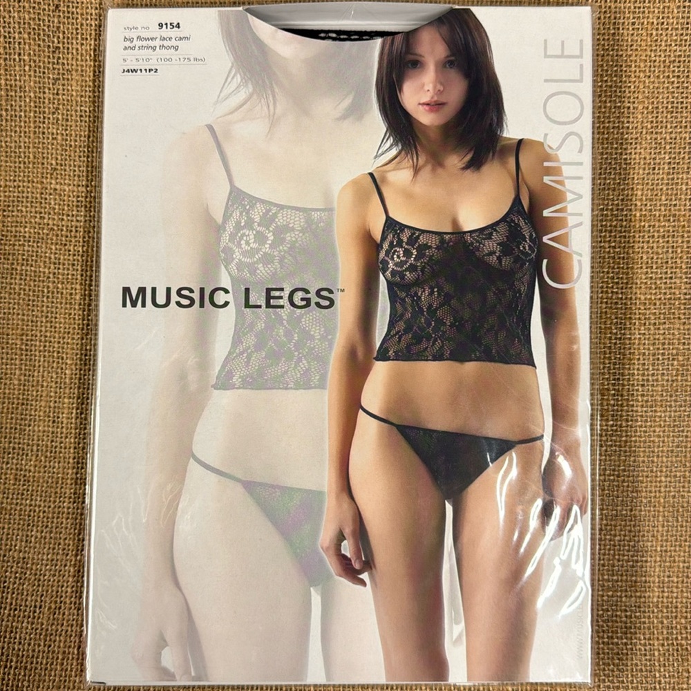 Big Flower Lace Cami & String Thong